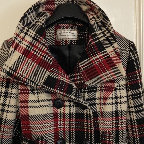 Vintage Glamour by Louie Louie plaid pea coat - Picture 3 of 11